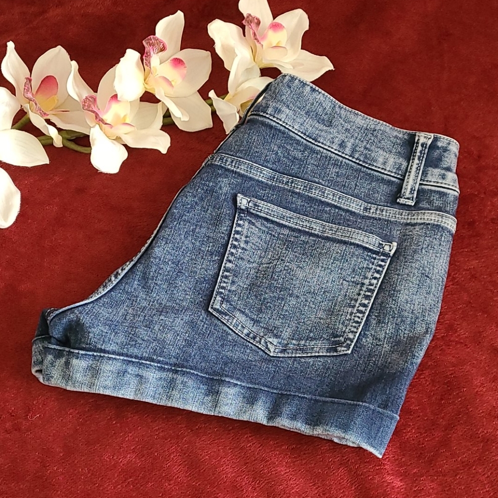 Stone Wash Jean Shorts